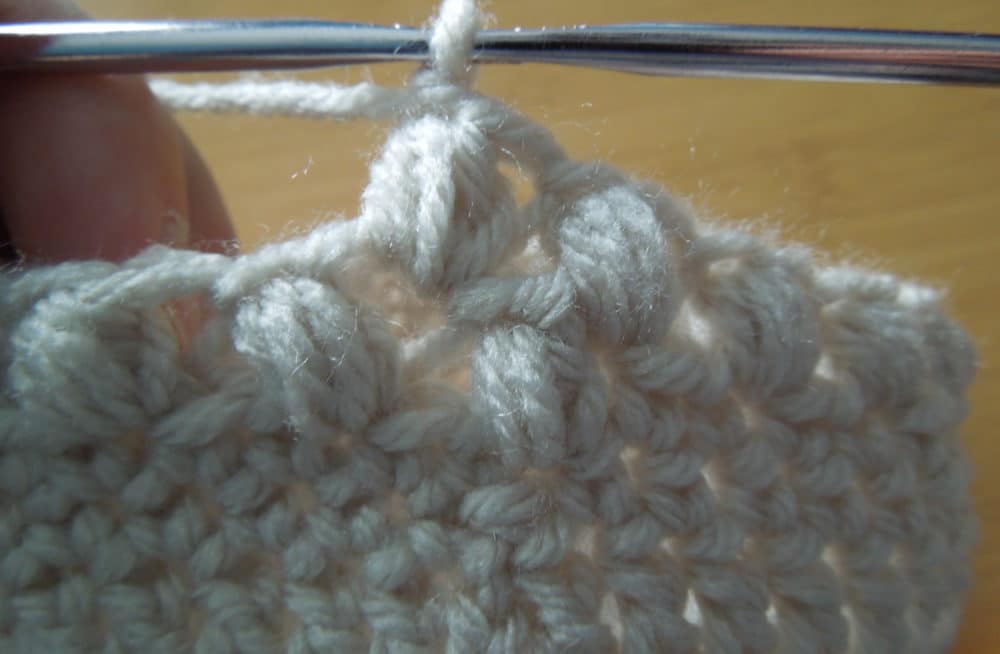 Baby Bean Hat Close Up triangle shaped space you stitch into 2