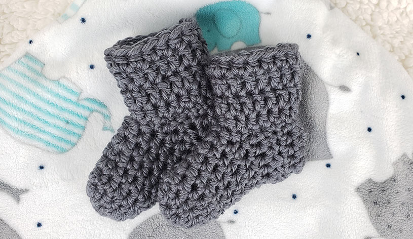 simple baby booties crochet