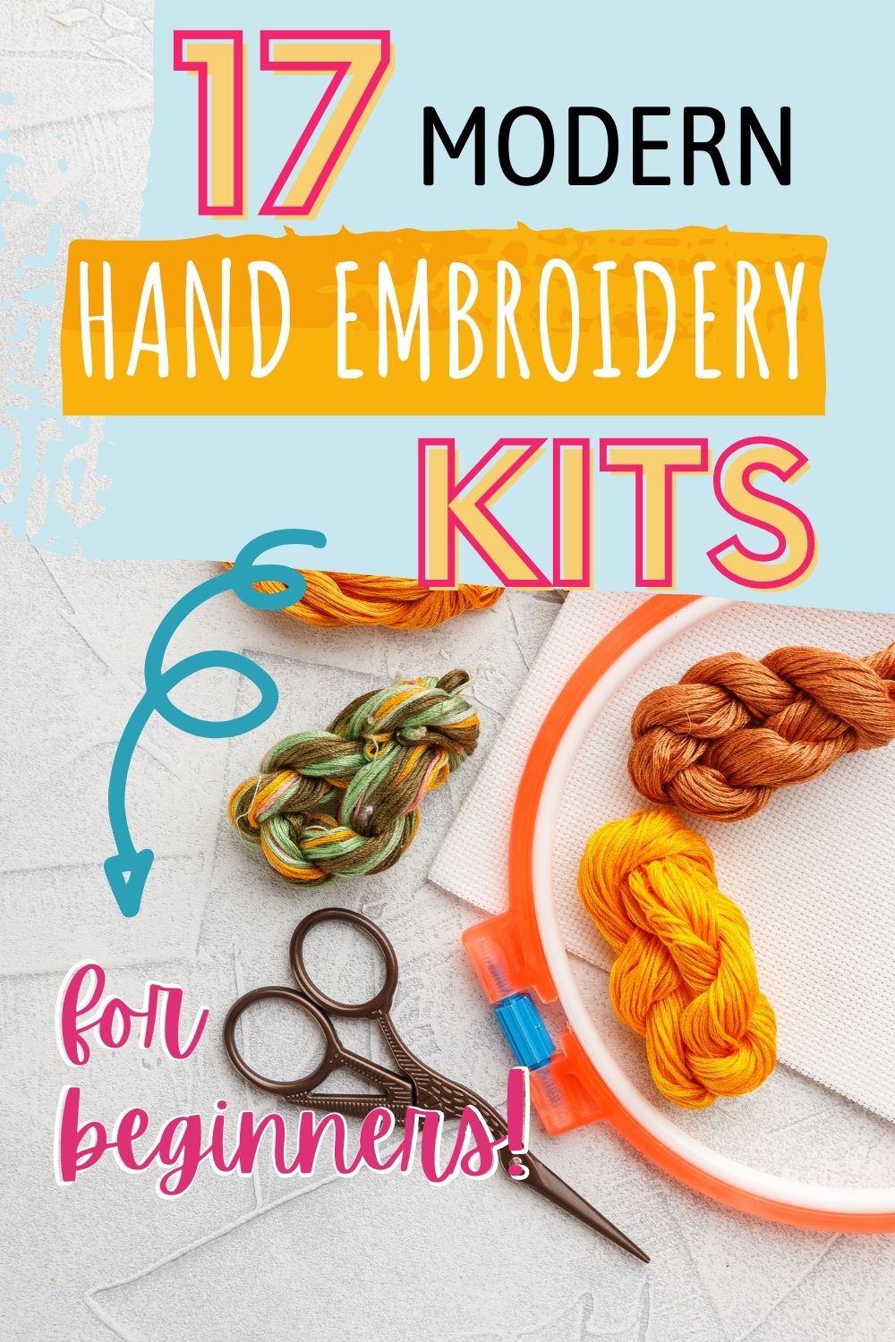 DIY Embroidery Kit Beginner, Beginner Embroidery Kit, Modern