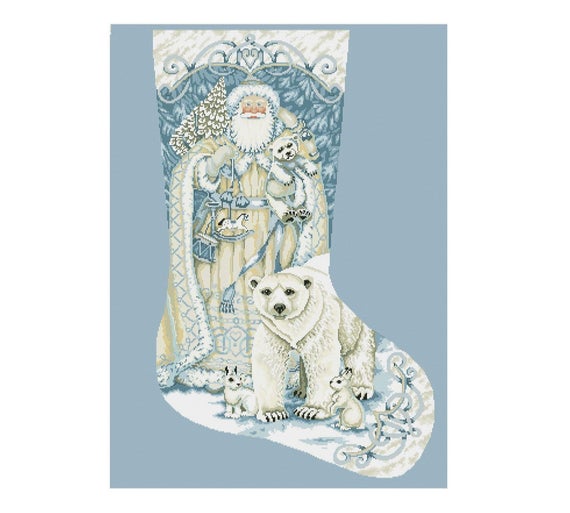 Polar Bear Christmas Stocking Cross Stitch Pattern (Instant Download) -    Cross stitch stocking, Polar bear christmas, Cross stitch christmas  stockings