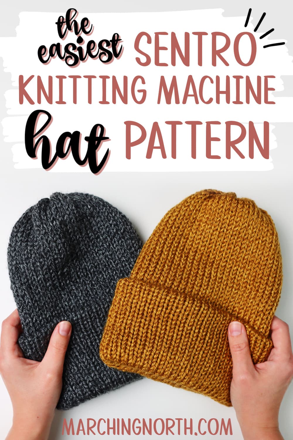 Easiest Knitting Machine Beanie Hat Pattern (Sentro, Jamit, or Addi!)