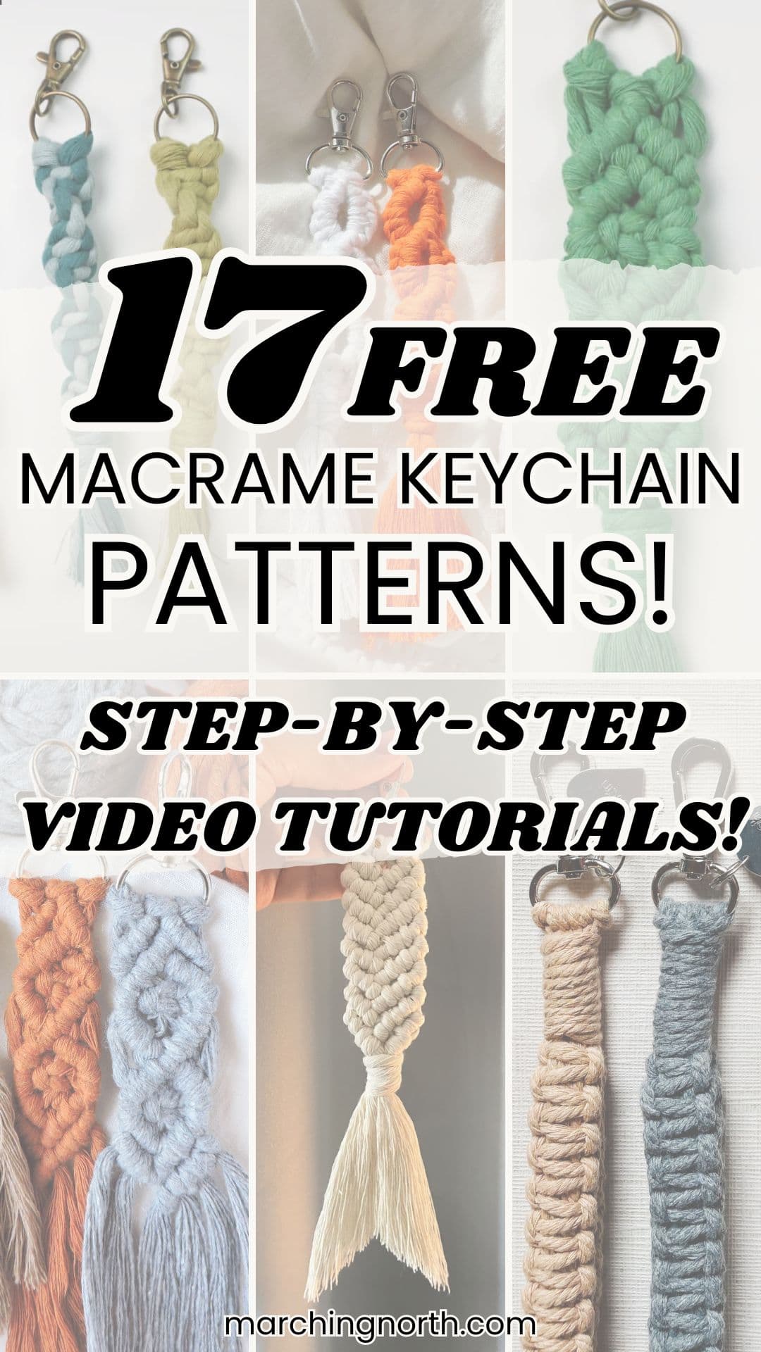 Pinterest pin for macrame keychains post