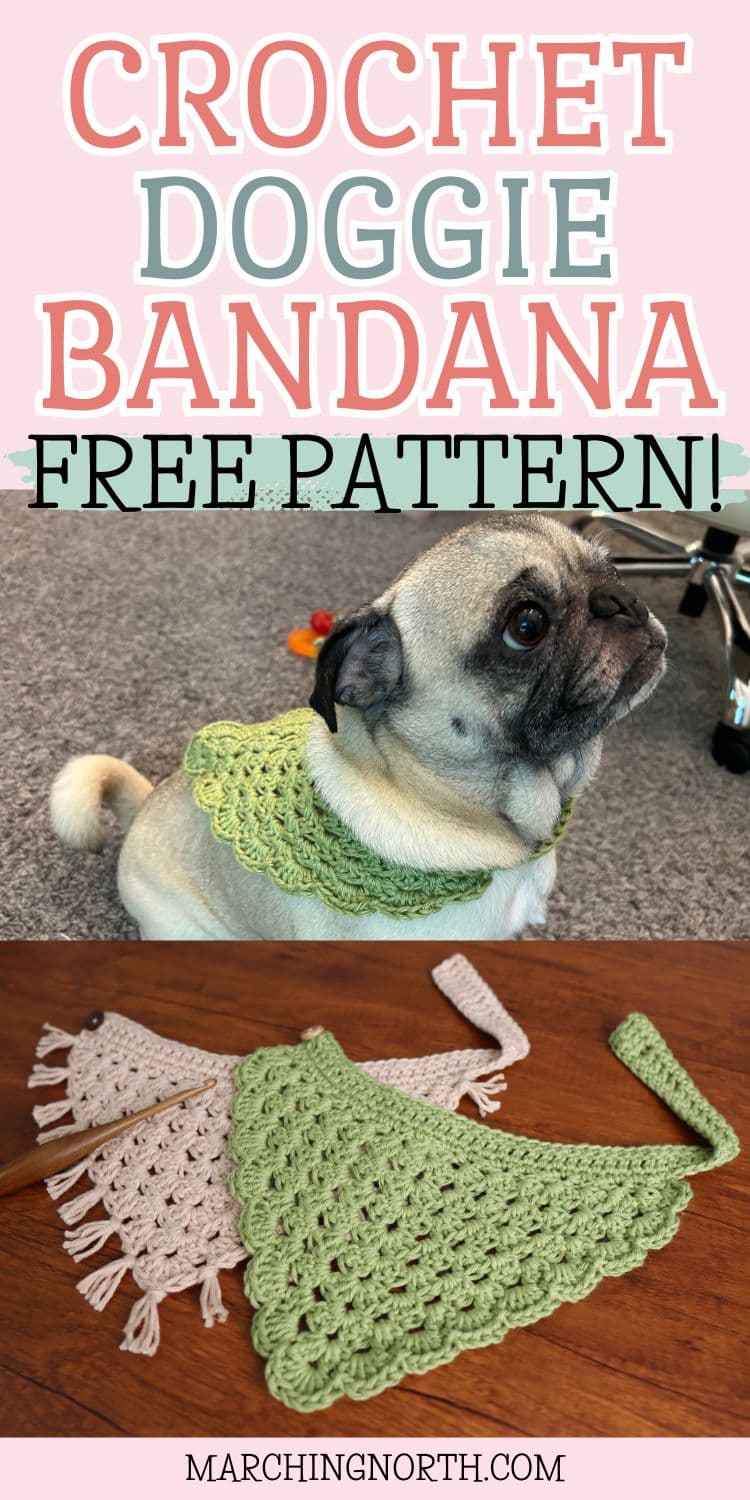 Pinterest pin for crochet dog bandana post