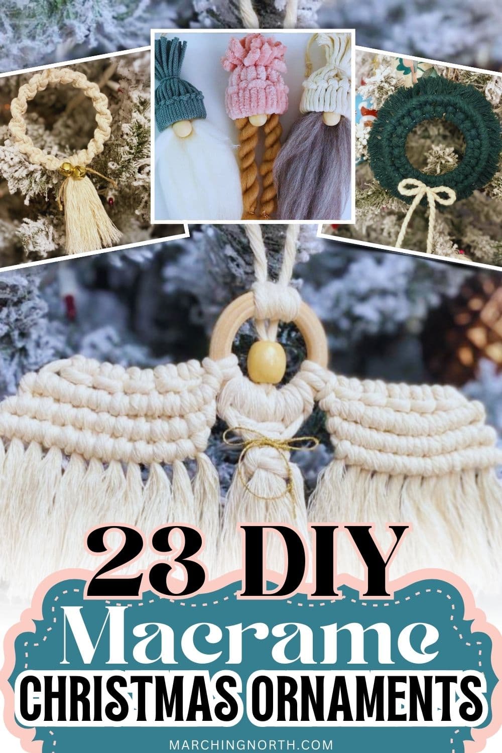 Macrame Christmas Ornaments pin image