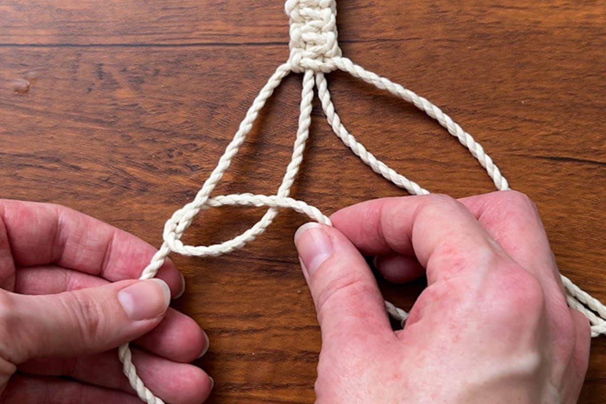 tying alternating half hitch knots